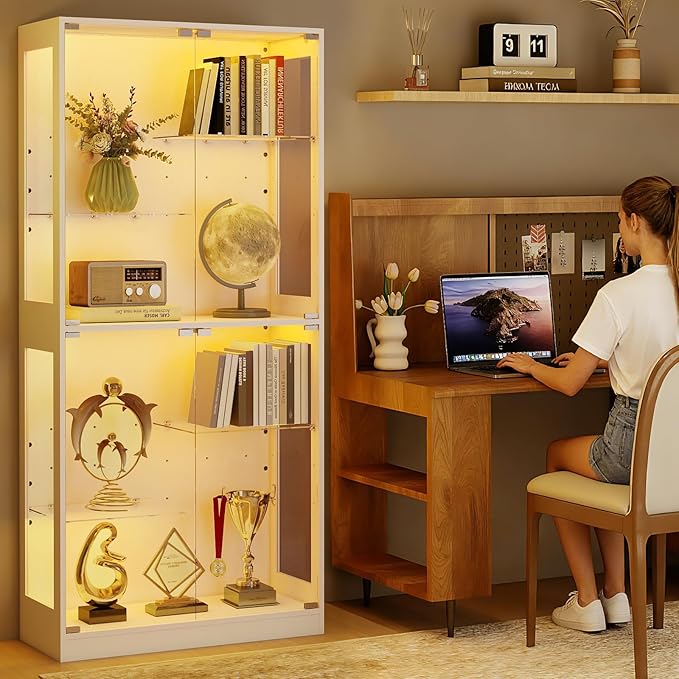 Lamtor 69-inch Glass Display Cabinet – Curio Cabinet