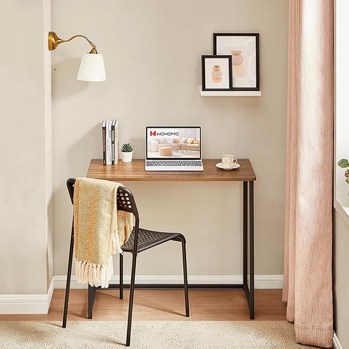 WOHOMO Folding Desk for Small Spaces, 31.5 Inch Foldable Computer Desks