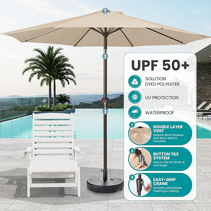 SERWALL Patio Chaise Lounge Chair Set of 2