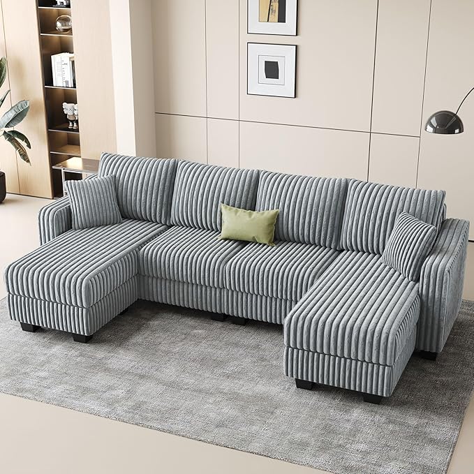 Belffin U Shaped Couch with Reversible Chaises Sectional Couches