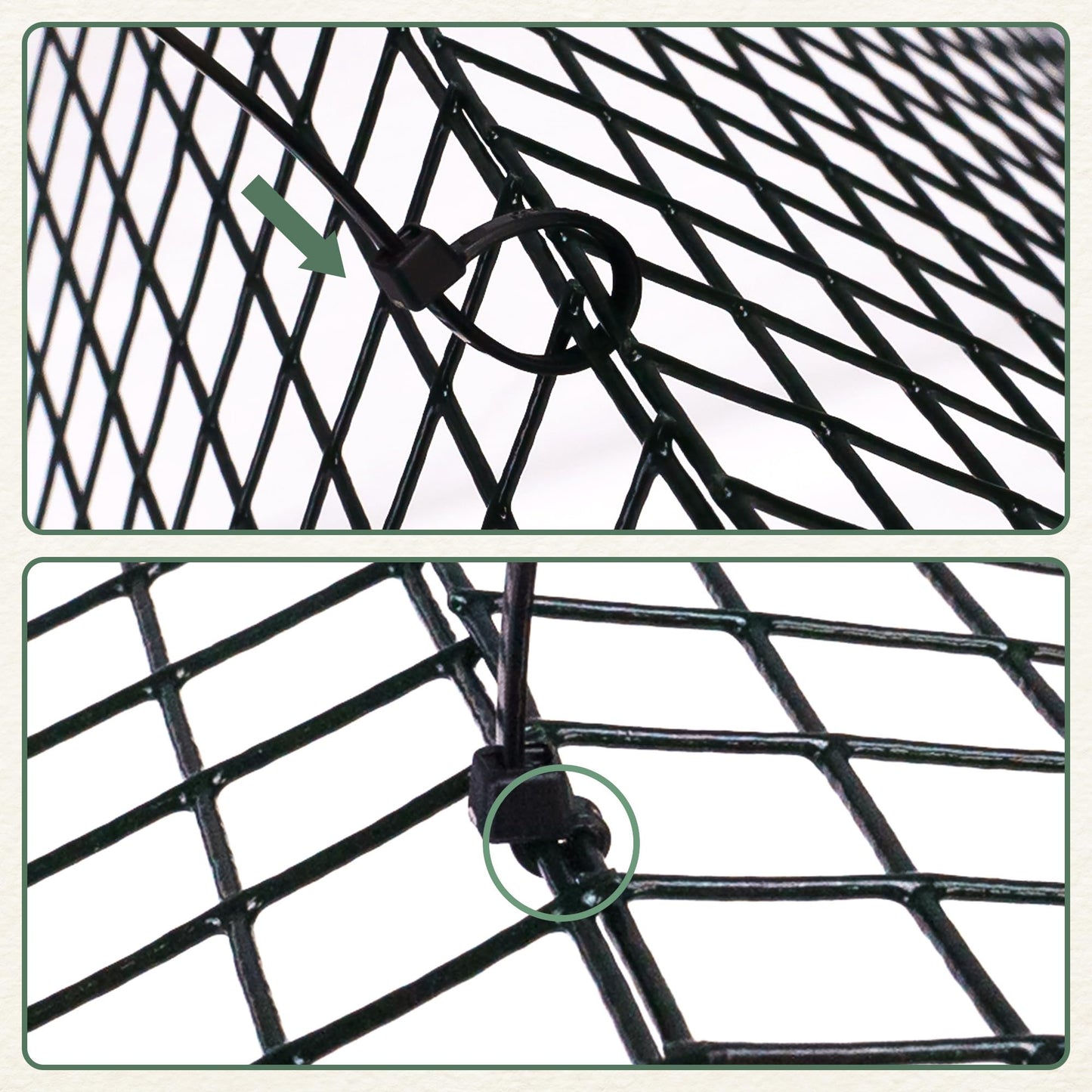Warmfarm 12 Pics DIY Metal Plant Protectors from Deer, Garden Fencing Animal Barrier Size 11.8 * 11.8 inches, Mesh Plant Cage Chicken Wire Cloche for Plants with Stakes and Nylon Cables (12 Pcs)