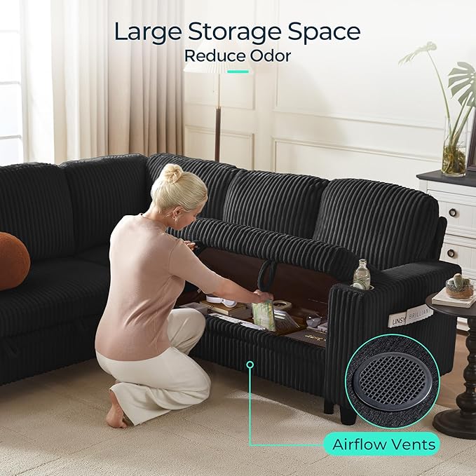 LINSY HOME Sectional Sleeper Sofa