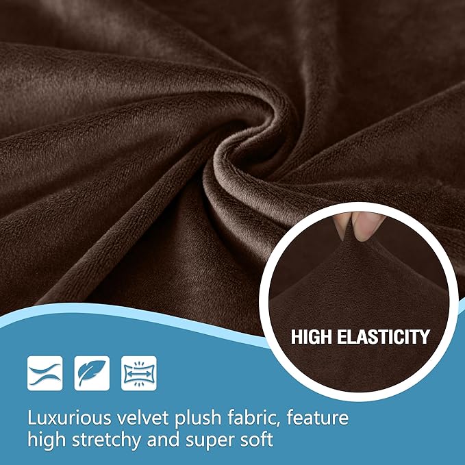 HDCAXKJ Corner Sectional Couch Covers Velvet Stretch L Shape Sofa Cover Soft