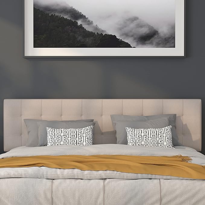 Flash Furniture Bedford Box Stitch Tufted Upholstered King Size Headboard in