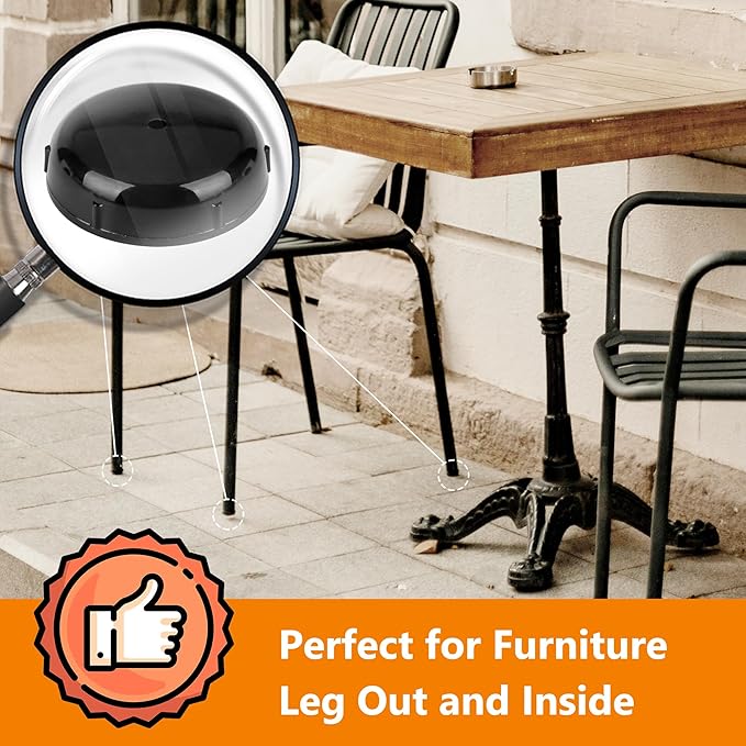 48-Pack Wrought Iron Patio Furniture Feet Caps 1-1/2 inch Round Plastic Outdoor