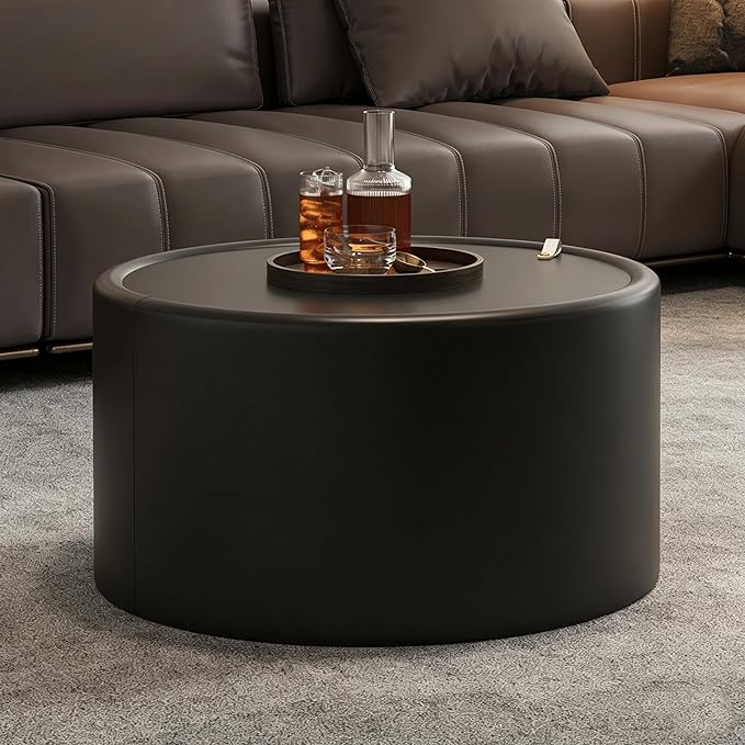 SSLine Set of 2 Black Round Nesting Coffee Tables