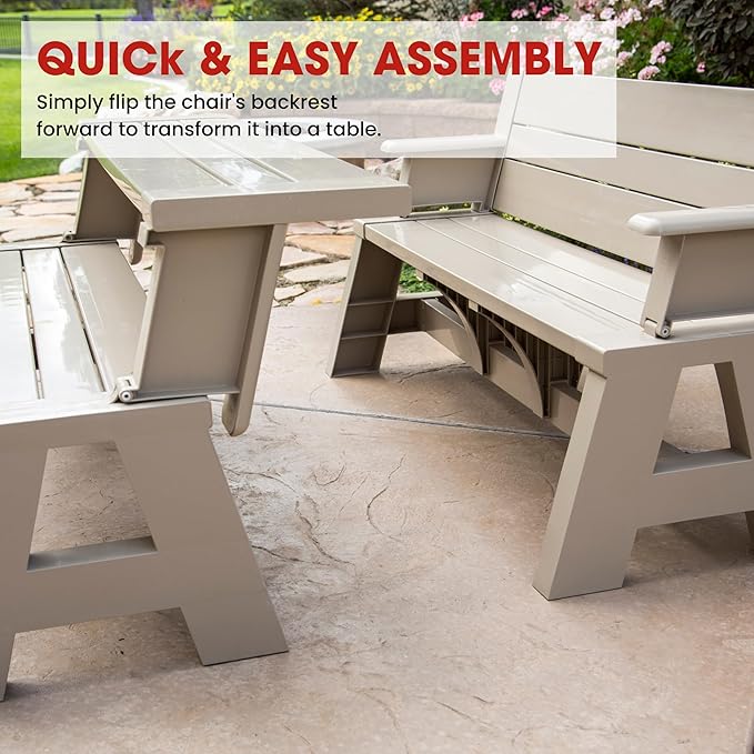 Convert-a-Bench Gen 1 2-in-1 Outdoor Convertible Bench to Picnic Table |