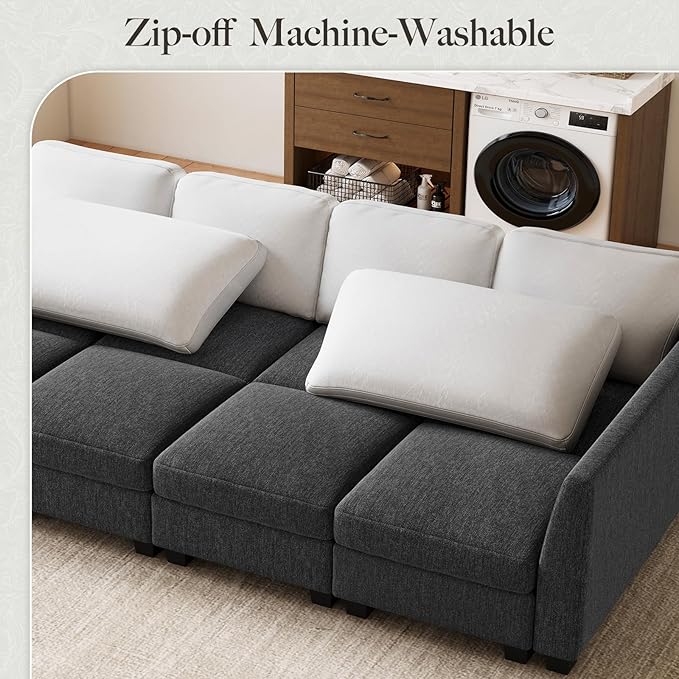 Belffin 111" Cloud Sectional Sleeper Sofa
