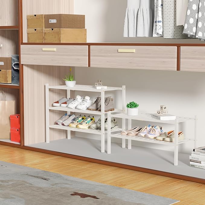ROMGUAR CRAFT 3 Tier Bamboo Shoe Rack