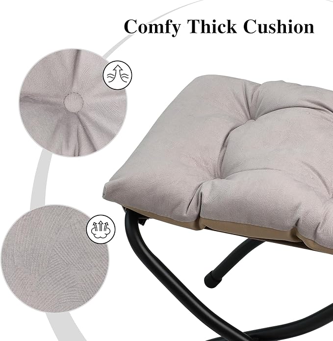 15" Folding Ottoman, Foldable Footrest Stool, Portable Small Foot Stool