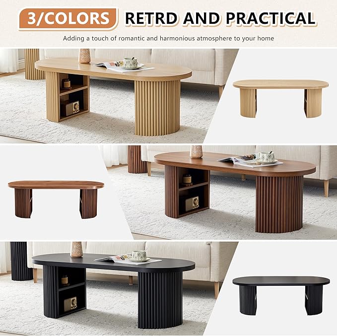 Oval Fluted Coffee Table