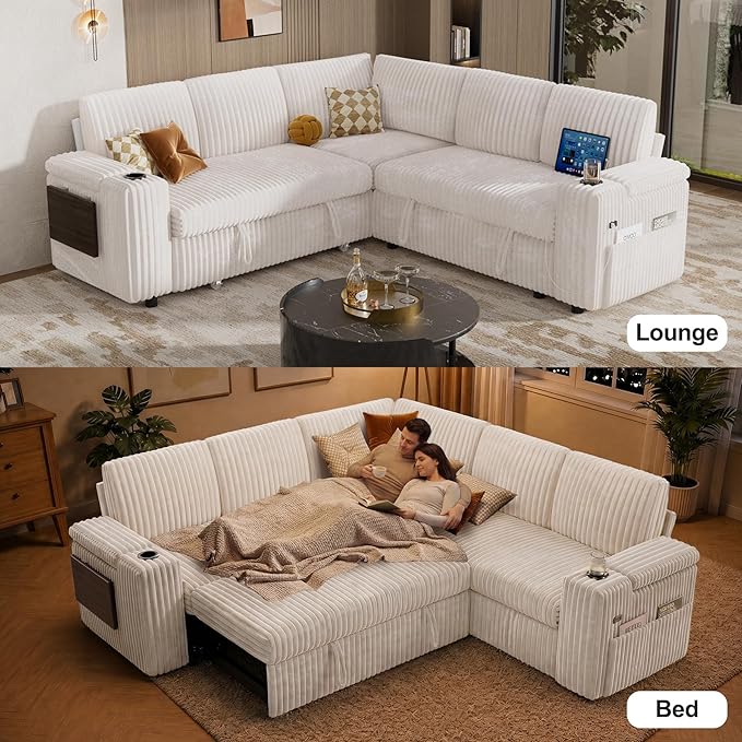 Vipbear 86" Modular Sectional Sleeper Sofa