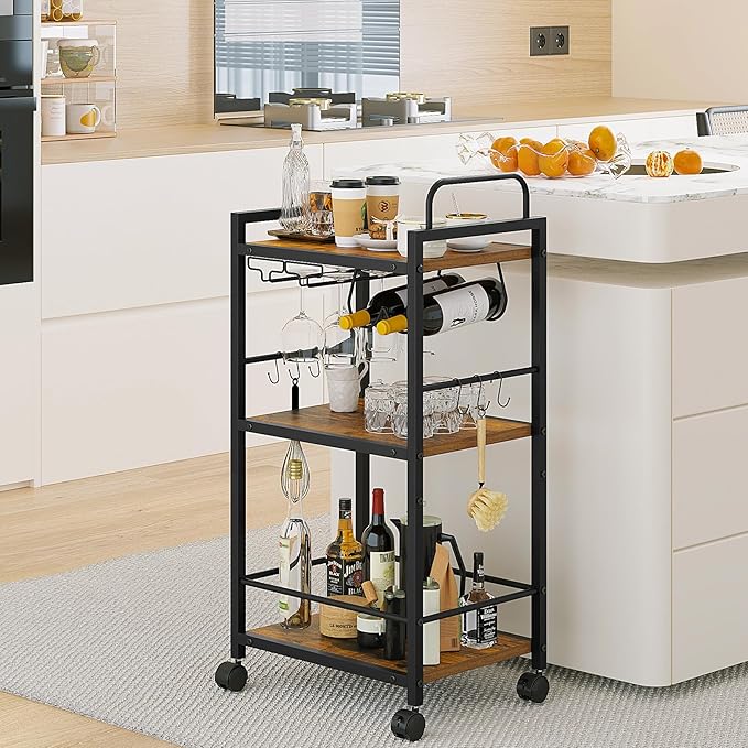 Bar Cart for The Home, 3 Tier Kitchen Carts