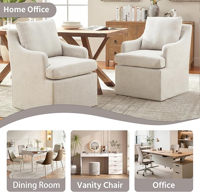 VKNOW Upholstered Dining Chairs Set of 2, Modern Kitchen Chairs Dinner Chairs