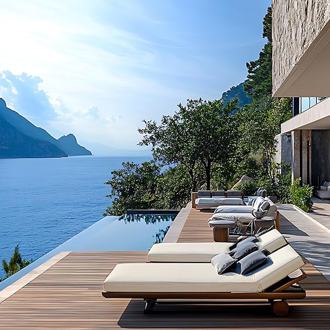 Outdoor Chaise Lounge Cushions for Patio, Lounge Chair Cushions, Waterproof