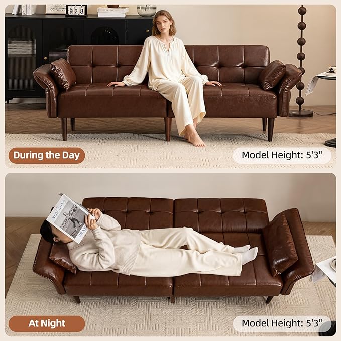 HALLYBEE Futon Sofa Bed, Sleeper Sofa, Small Couch