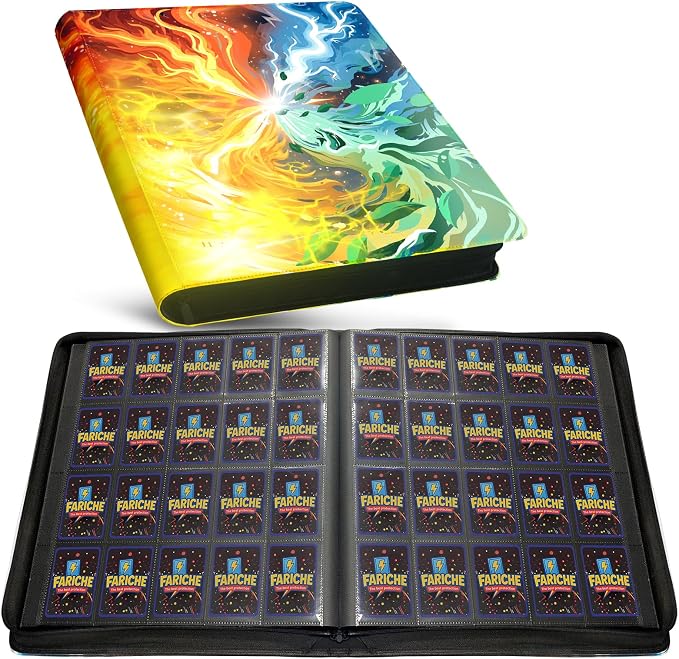 Toploader Card Binder for TCG Cards, 20-Pocket Portable Card Collector Ablum Holder Book Fits 2000 Cards with 50 Removable Sleeve, Waterproof Trading Card Binder Display Storage Carrying Cases