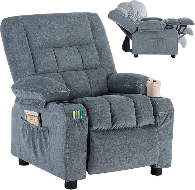 BOSMILLER Kids Recliner Chair， Push Back Toddler Recliner