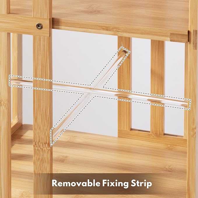 YOWOS Rotating Bookshelf Tower, 360° Display Spinning Bookcase, Bamboo