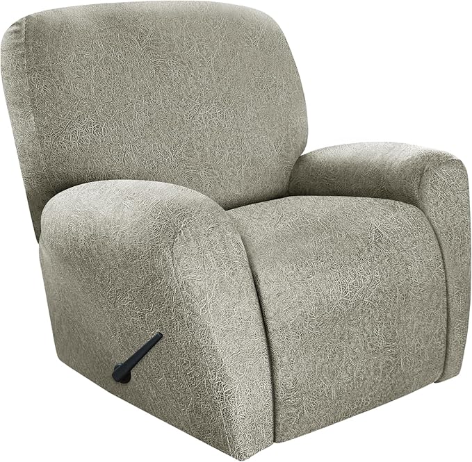 ANARACHON Recliner Chair Covers Leather Look, 4 Pieces Recliner Covers Non Slip