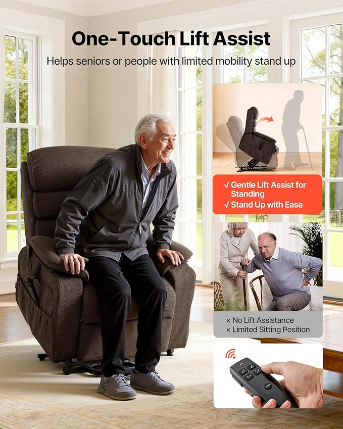 VEVOR Power Lift Recliner Chair, Dual Motor Lift Chair