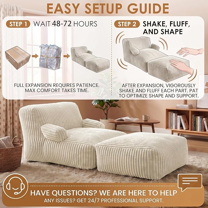 6FT Large Bean Bag Chair Lounger