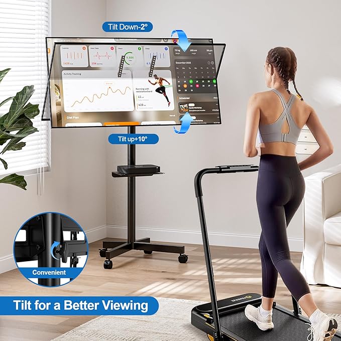 Mobile TV Stand for 23-65 Inch LCD LED Flat/Curved Panel Screen TVs, Height
