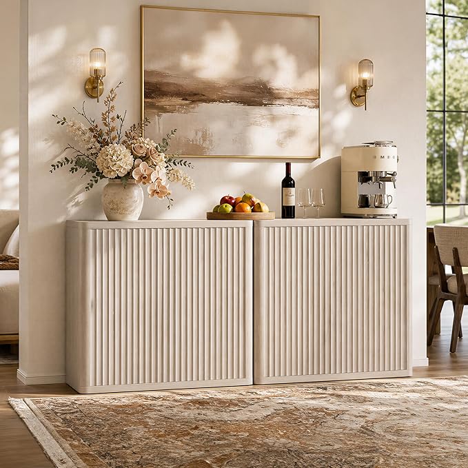 SICOTAS Buffet Cabinet with Storage 34.6" Sideboard Accent Modern Credenza with