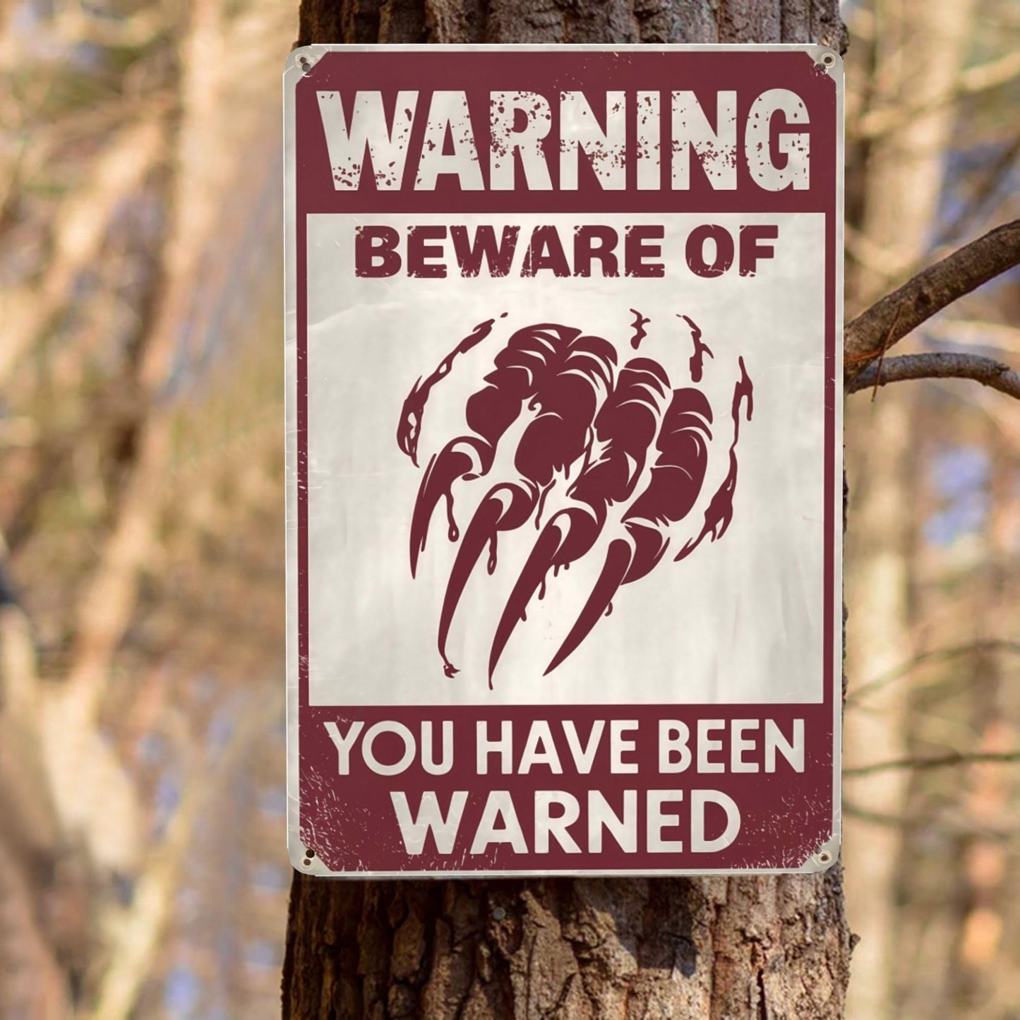 8x12 Inch Metal Sign Halloween Warning Beware You Have Been Warned Retro Wall Decor For Front Entry Porch Hallway Garage Party Room And Halloween Wall Display Spaces