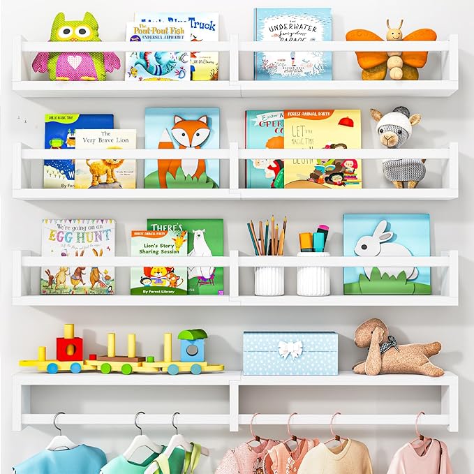 Fixwal Nursery Book Shelves, 32 Inch Floating Bookshelves