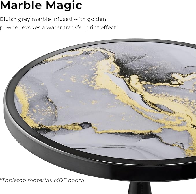 Homes: Inside + Out Halric Modern 24" Tall Round End Table