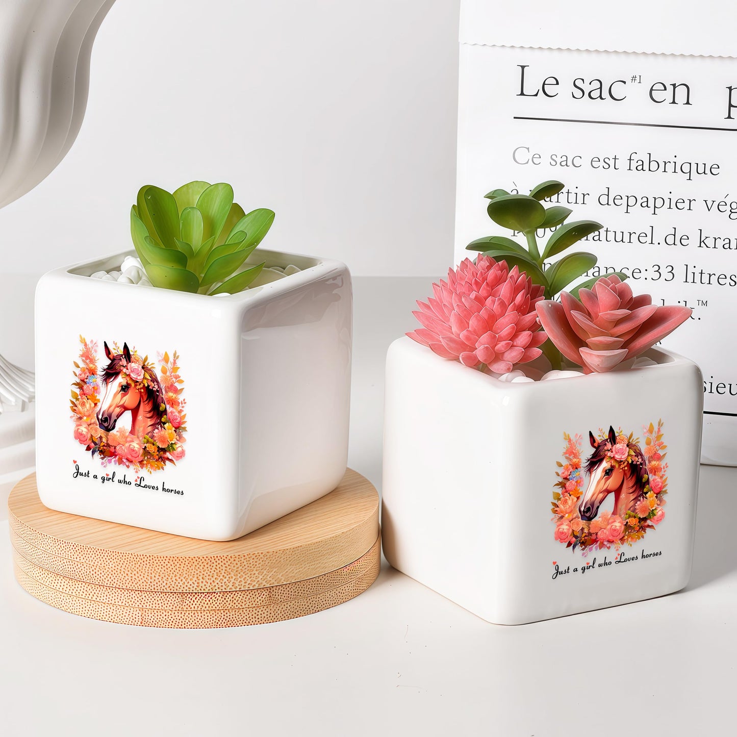 BJDAMAI Horse Succulent Planter Flower Plant Pot Small, Gifts for Women Teens Girls Kids, Horse Lovers Themed Stuff Accessories Things Decor Merch, Home Office Table Desk Decoration!