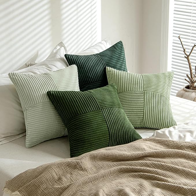 MIULEE Spring Green Decorative Throw Pillow Covers 20x20 Inch Set of 4 Boho