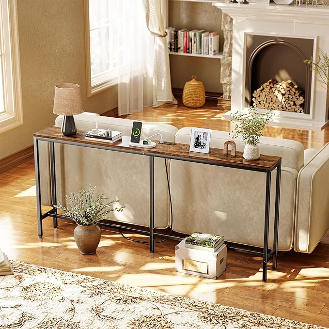 SUPERJARE 70 Inch Console Table