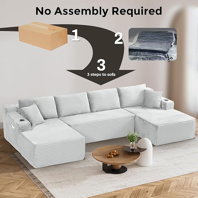 133" Oversized Cloud Boneless Sofa Couch