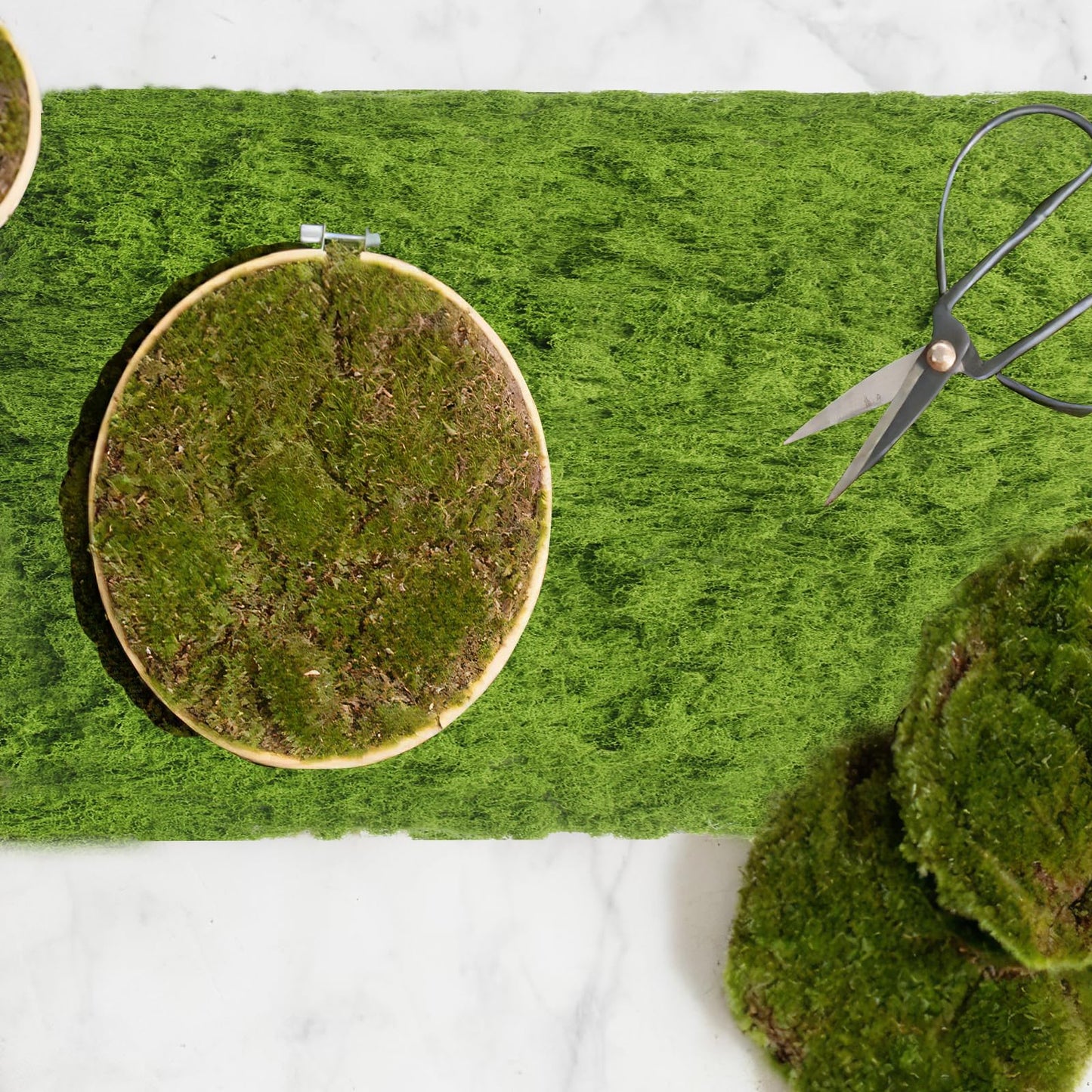 FAICOIA Fake Moss for Crafts 39" x 39" Faux Moss Mat for Plants Indoor Green Artificial Moss Rug for Decorating Planters Crafts DIY Table Centerpieces Fairy Garden Floral Wedding 100 x 100cm