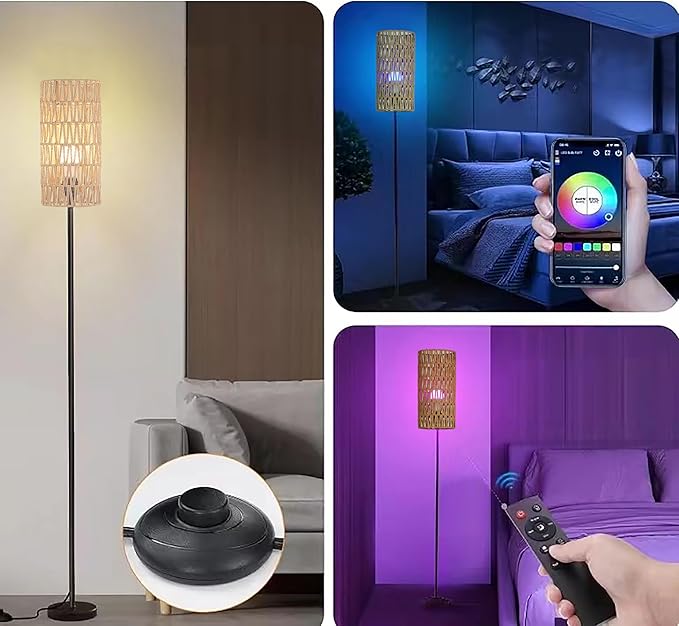 Ruiever Floor Lamp for Living Room, Farmhouse Floor lamp, Modern Standing lamp
