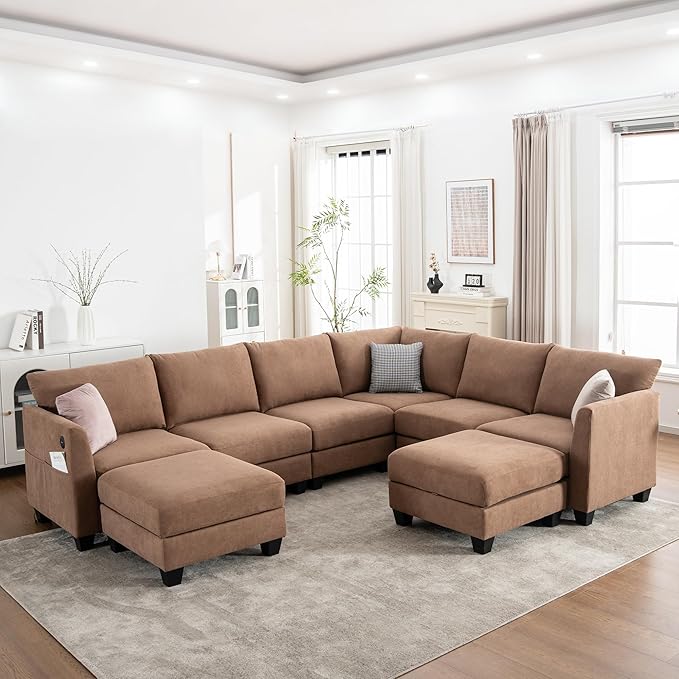 122.8" Large Sectional Couches for Living Room, 6 Seater L Shaped Modular