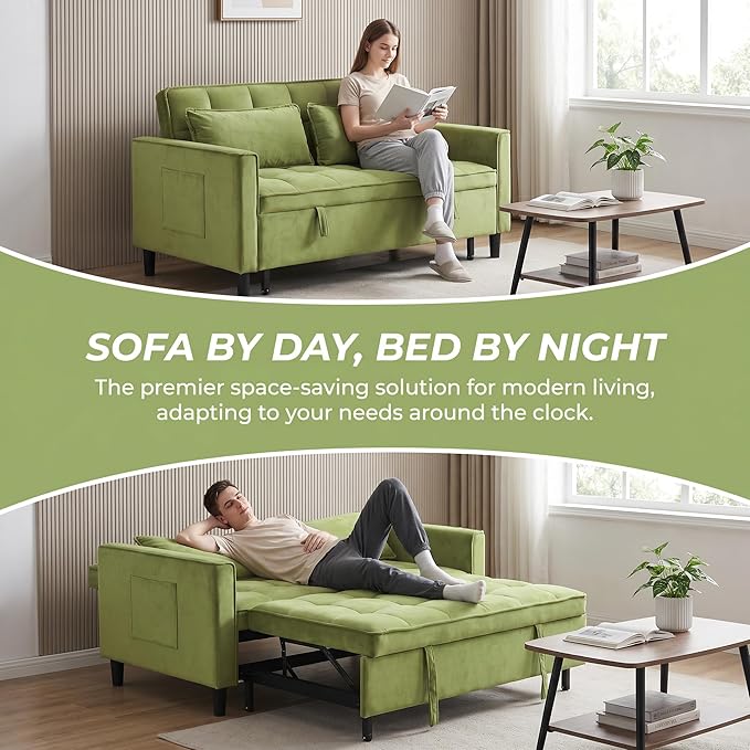 3 in 1 Convertible Sofa Bed, Loveseat Sleeper Sofa
