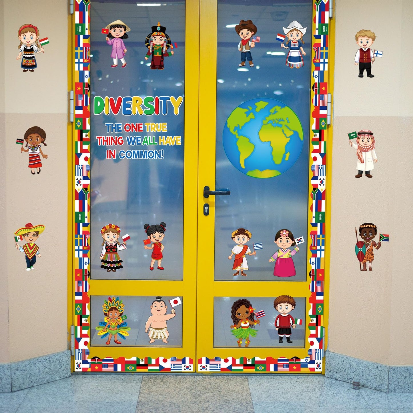 Diversity in Common Multicultural Bulletin Board Decorations Diversity Bulletin Board Decoration Earth Day Activities Educational Classroom Decor Paper Cutouts For Multicultural Classroom Decor