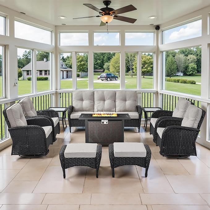 Belord Expansive 10 Pieces Outdoor Patio Furniture Set