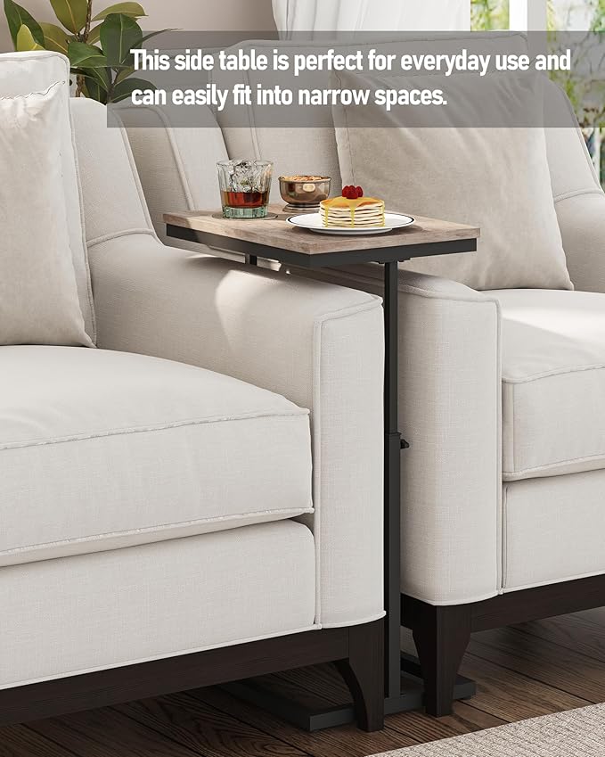 TUTOTAK End Table, Side Table, Tall Couch Table, Sofa Table, Living Room