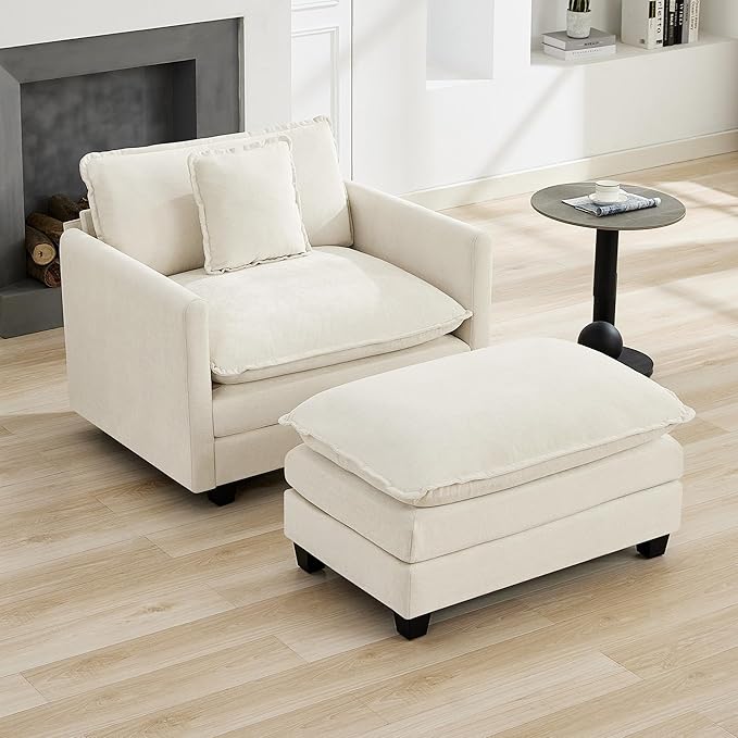 WUTUTUEE 41'' Modern Chenille Oversized Chair, Upholstered Accent Living Room