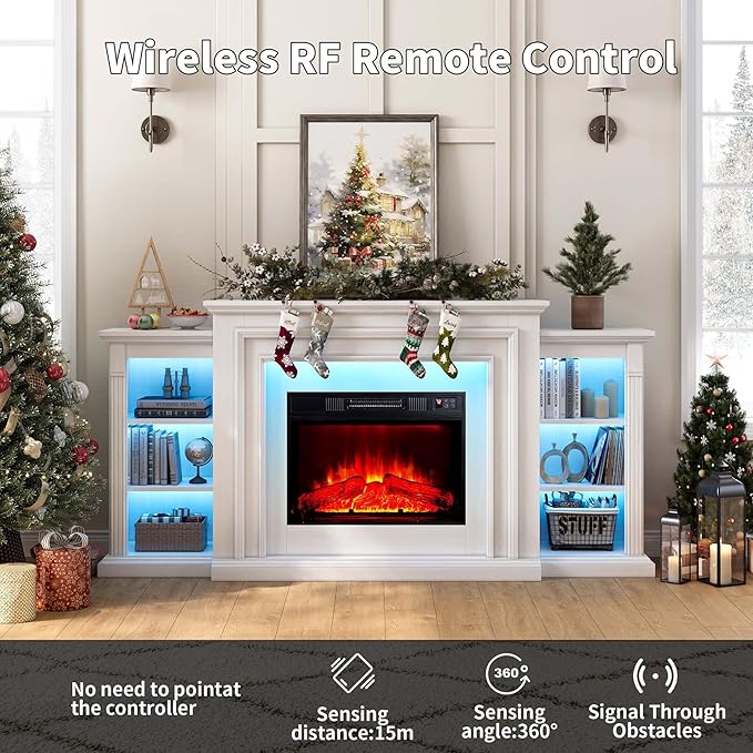 72" LED Lights Electric Fireplace