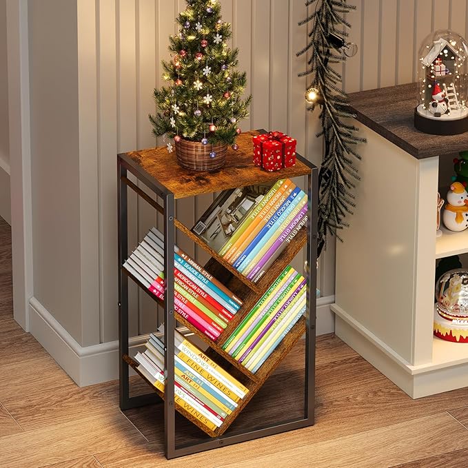 Small Bookcase - 5 Tier Tree Bookshelf