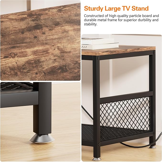 VECELO TV Stand with Power Outlets