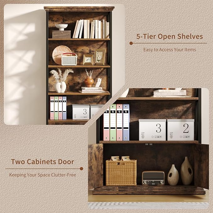 GOLDDAY 5-Tier Tall Bookcase