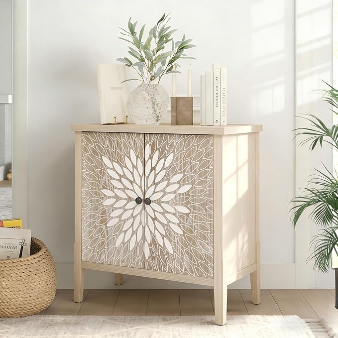 31" Carved Sideboard Buffet Cabinet