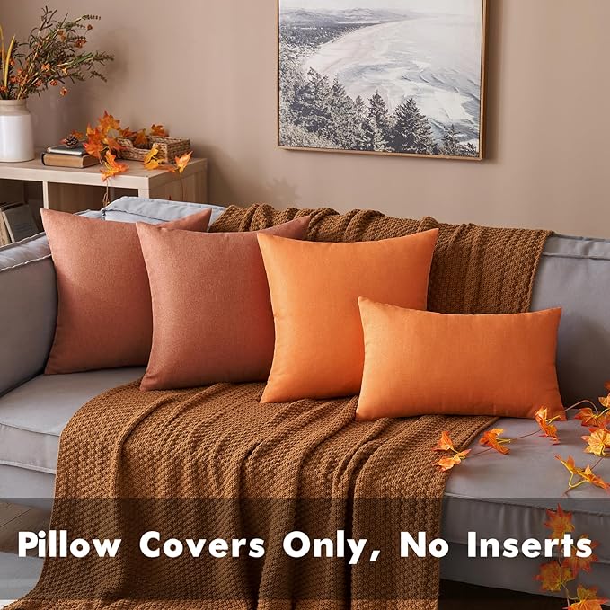MIULEE Pack of 2 Decorative Outdoor Solid Waterproof Throw Pillow Covers Faux