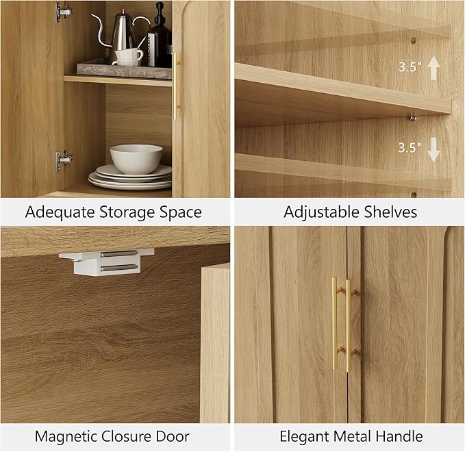 FORTUNETEC Sideboard Buffet Cabinet